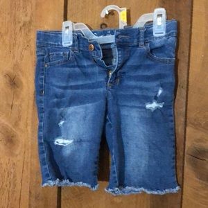Girls distressed jeans shorts